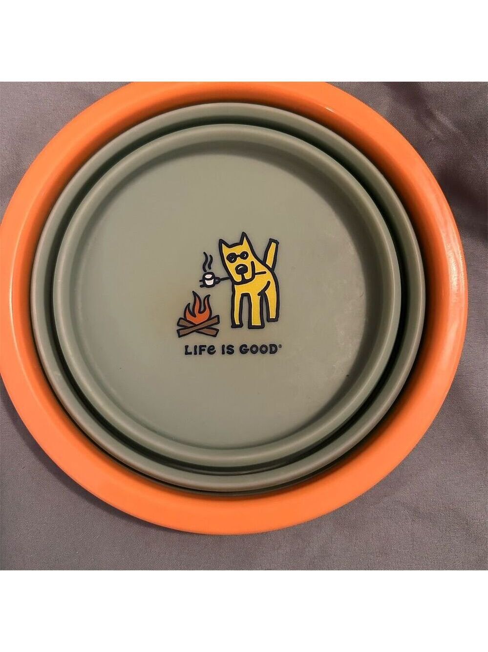Life is Good Collapsible Travel Pet Bowl 34 oz Multicolored